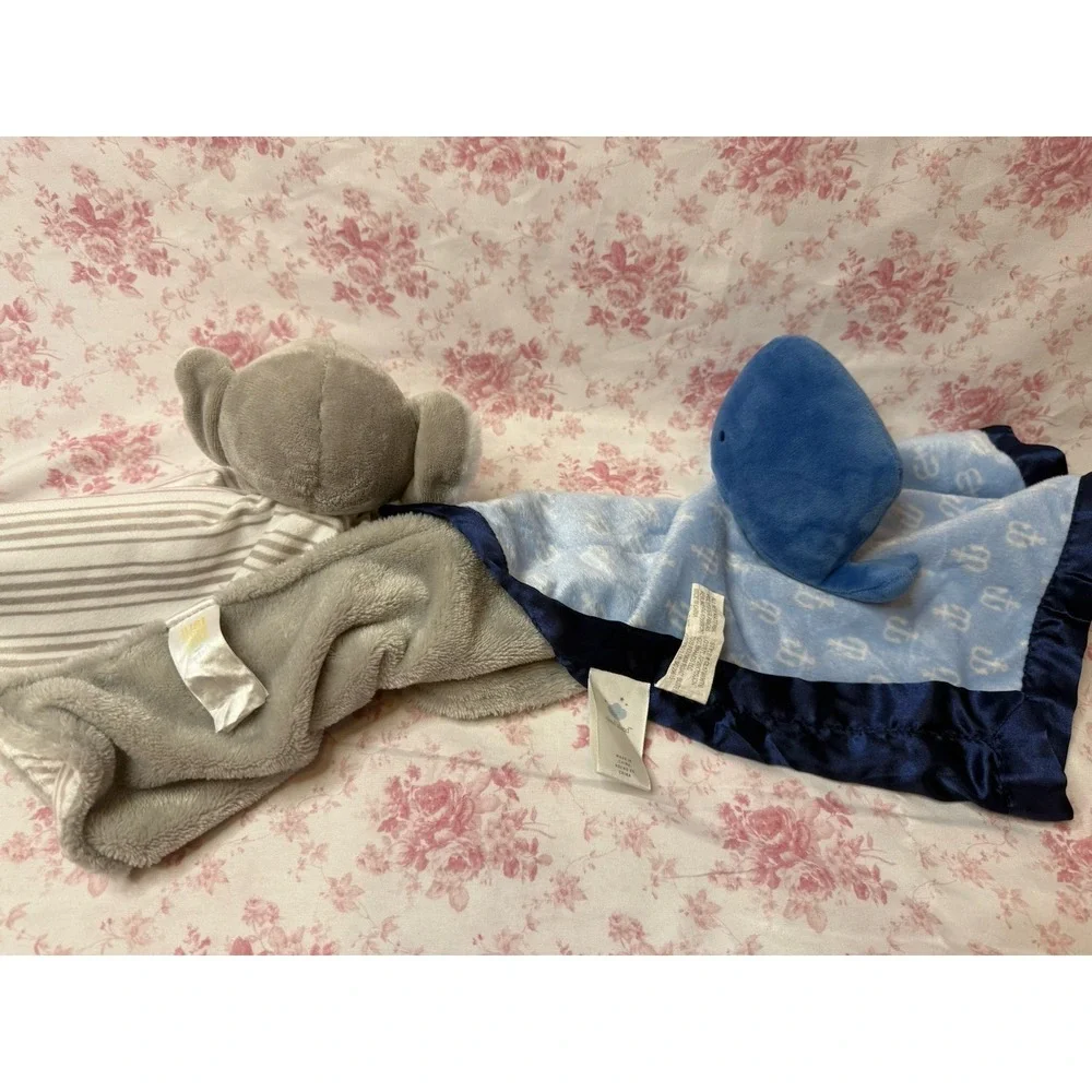 Baby Lovey Security Blanket Lot Cloud Island Whale & Carter's Koala Plush
